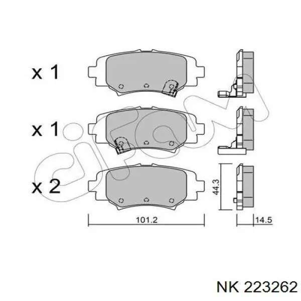 Колодки дисковые  NK 223262 цена, от 18.50 USD