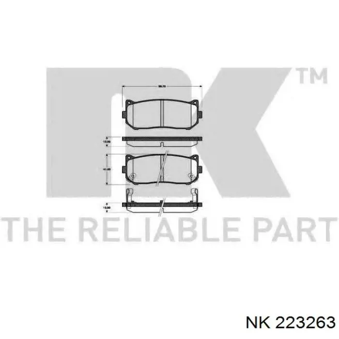 Задние дисковые колодки NK 223263