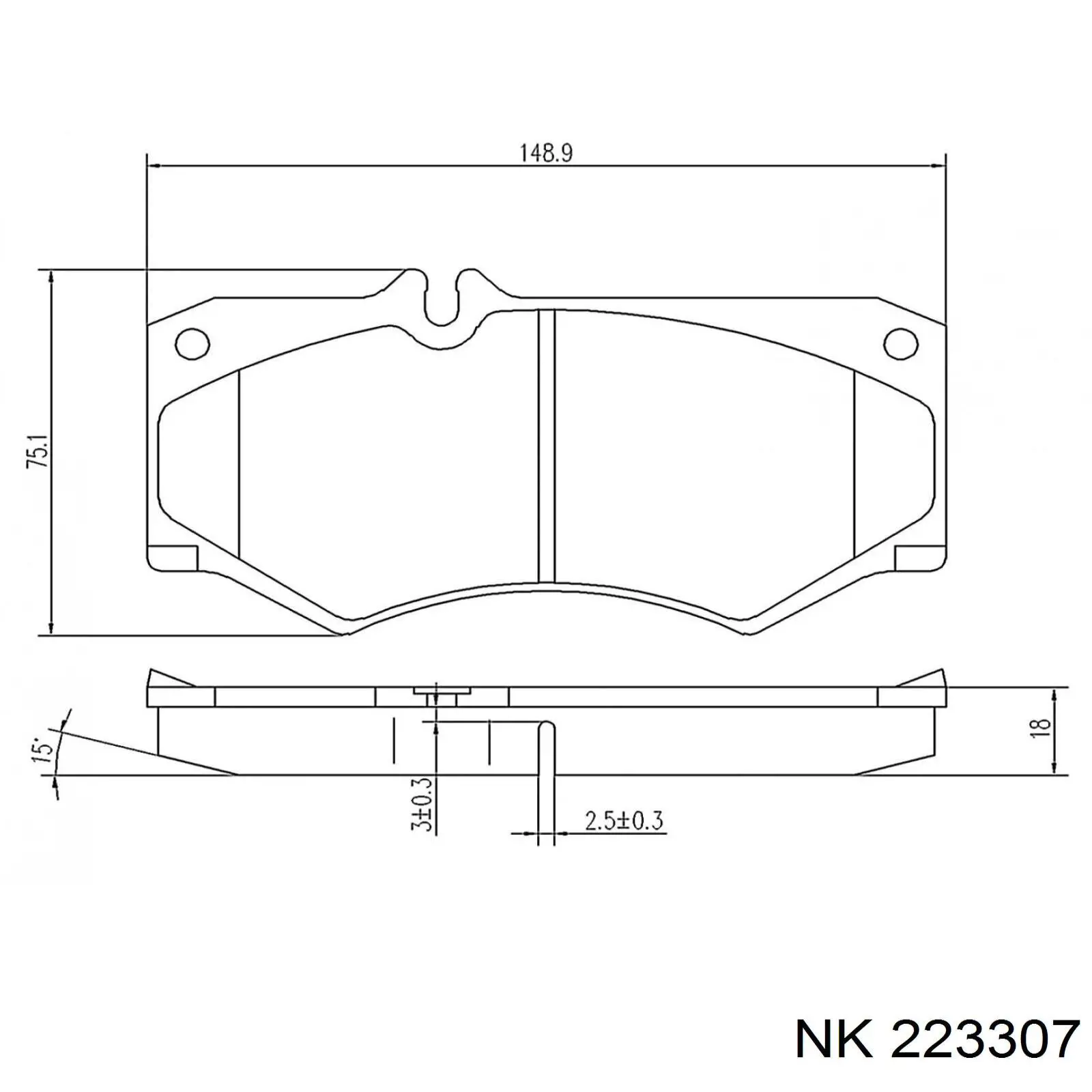 Тормозные колодки NK 223307
