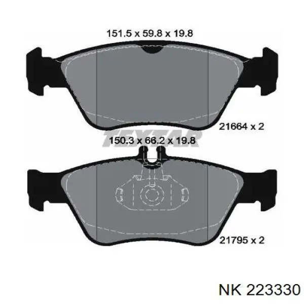 Передние тормозные колодки 223330 NK