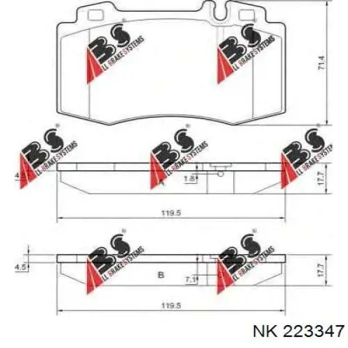 Тормозные колодки NK 223347