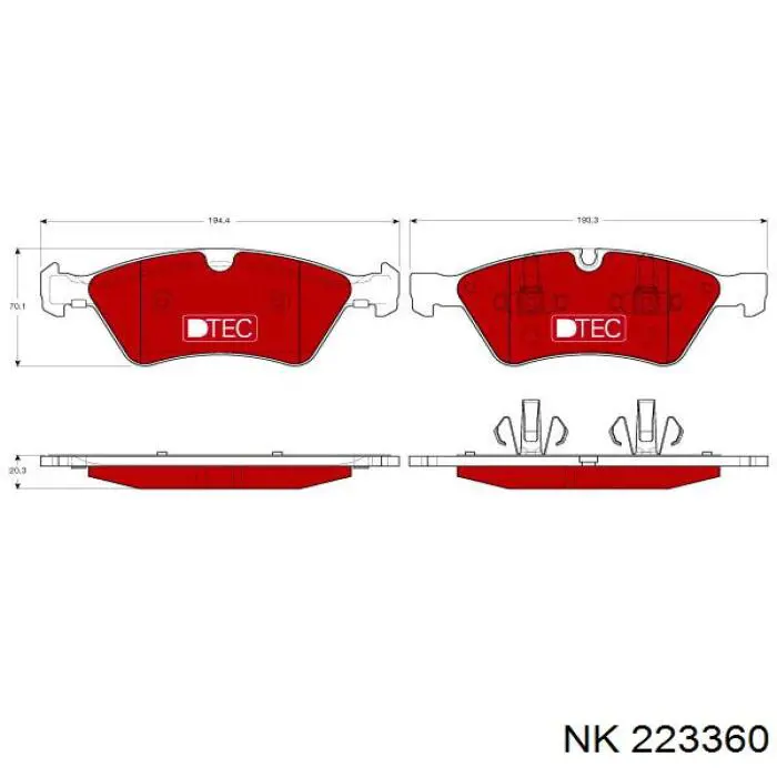 Тормозные колодки NK 223360