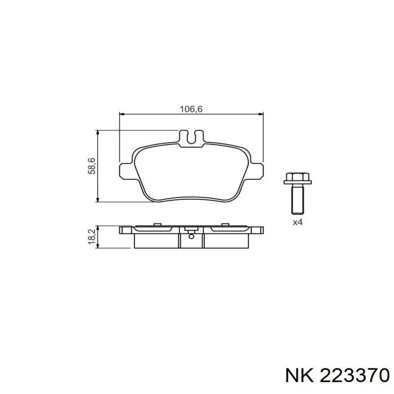 Задние дисковые колодки NK 223370
