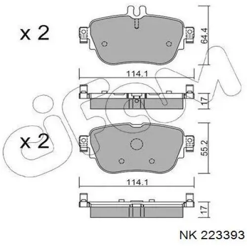 Передние тормозные колодки 223393 NK