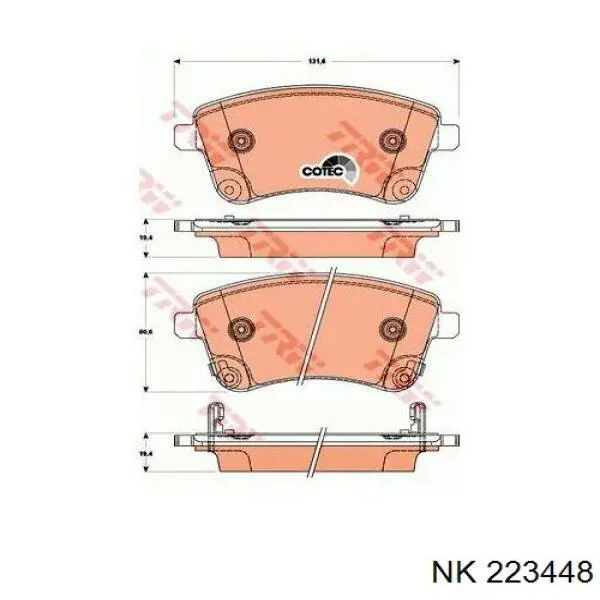 Передние тормозные колодки 223448 NK