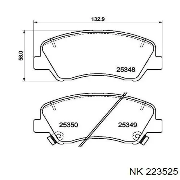 Передние тормозные колодки 223525 NK