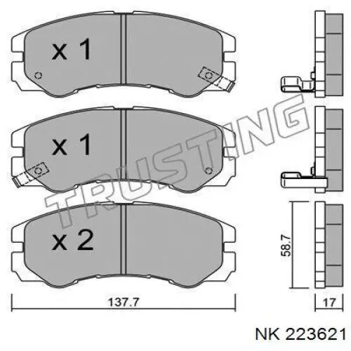 Pastillas de freno delanteras 223621 NK