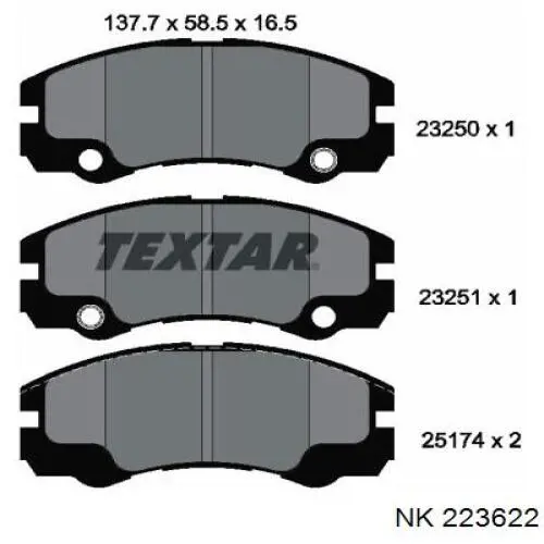 Колодки NK 223622 цена, от 29.51 USD