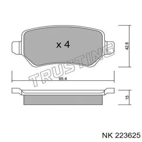 Купить 223625 NK Колодки тормозные задние, дисковые