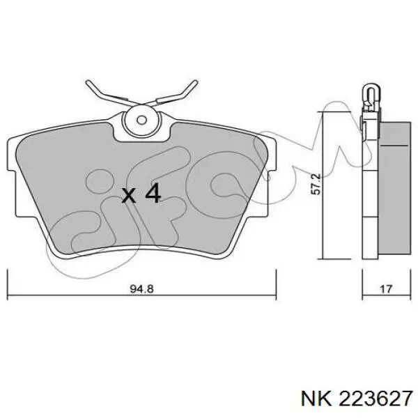 Колодки дисковые  NK 223627 цена, от 18.22 USD