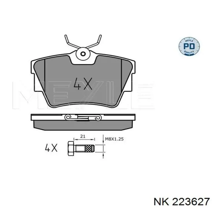 Купить 223627 NK Колодки тормозные задние, дисковые