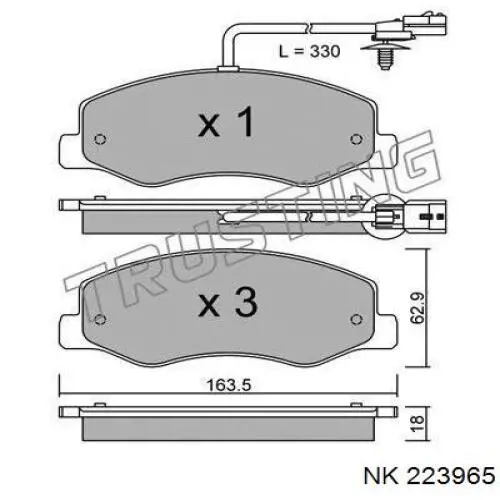 Купить 223965 NK Колодки тормозные задние, дисковые