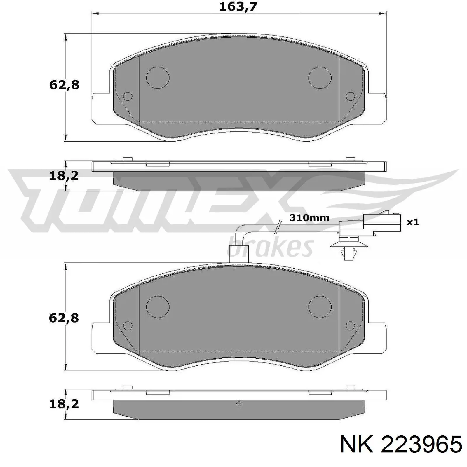 Колодки дисковые  NK 223965 цена, от 26.20 USD