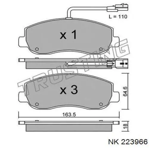 Купить 223966 NK Колодки тормозные