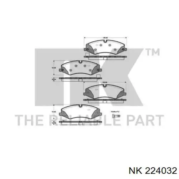 Передние тормозные колодки 224032 NK