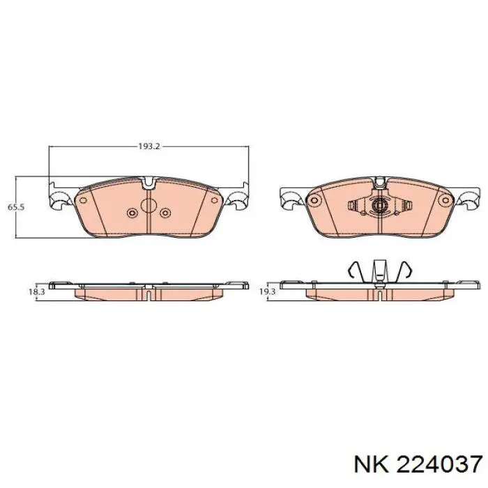 Передние тормозные колодки 224037 NK