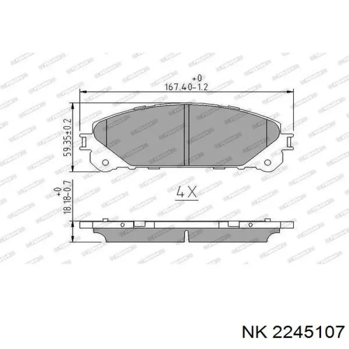 Купить 2245107 NK Колодки тормозные