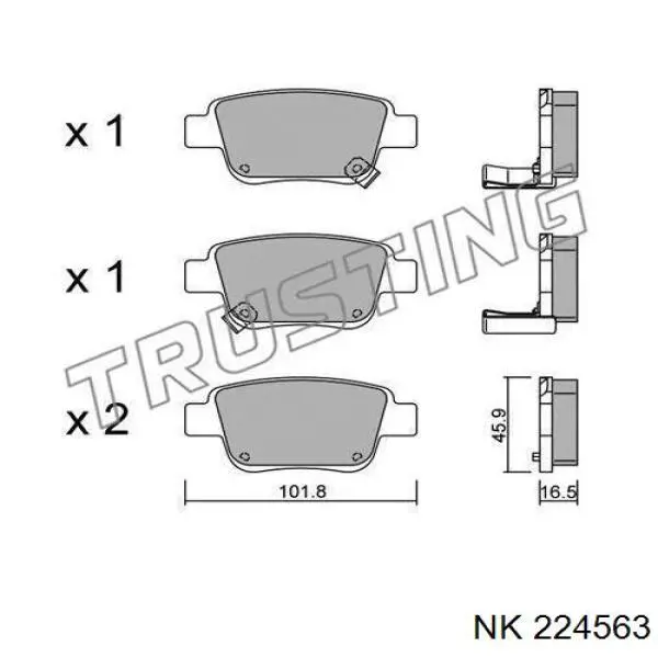 Колодки дисковые  NK 224563 цена, от 15.98 USD