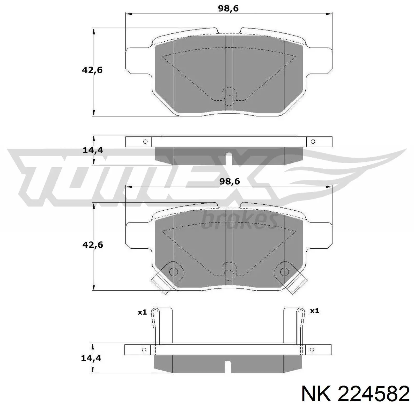 Купить 224582 NK Колодки тормозные задние, дисковые