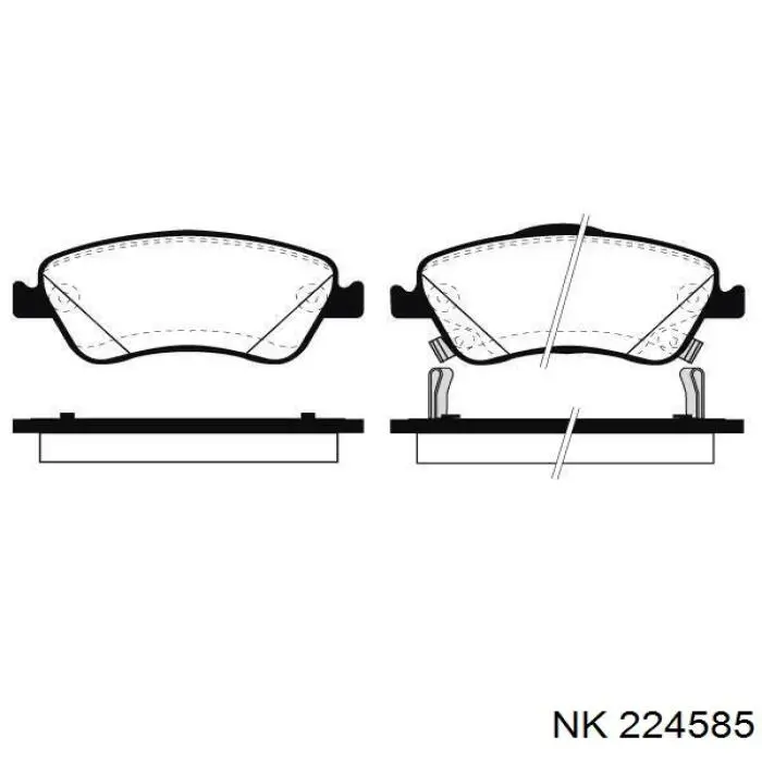 Передние тормозные колодки 224585 NK
