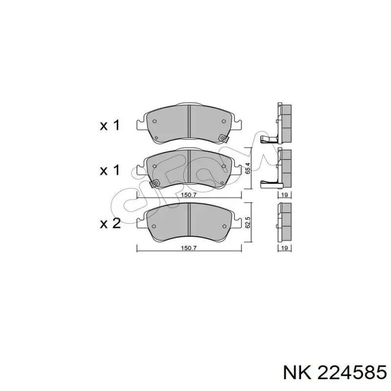 Купить 224585 NK Колодки тормозные