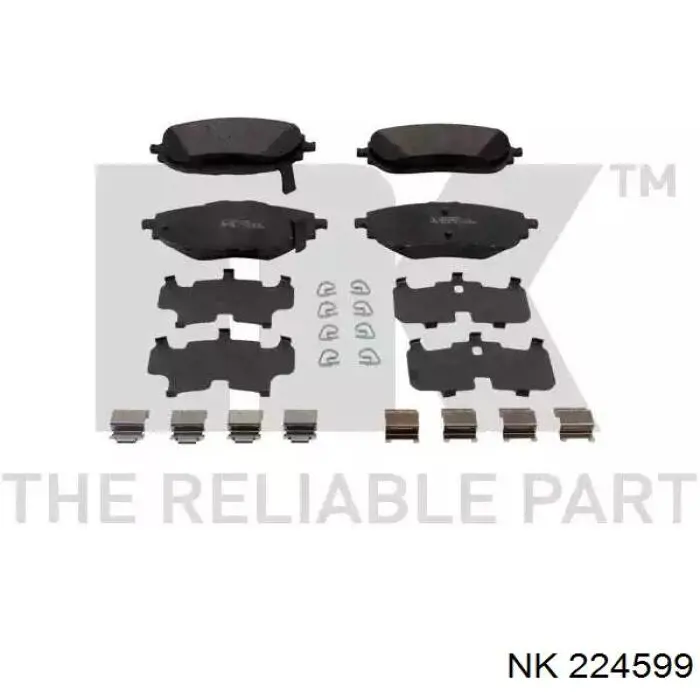 224599 NK колодки тормозные передние дисковые