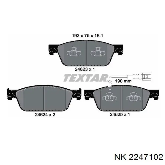 Купить 2247102 NK Колодки тормозные