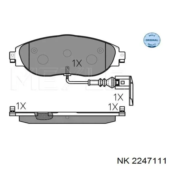 Передние тормозные колодки 2247111 NK