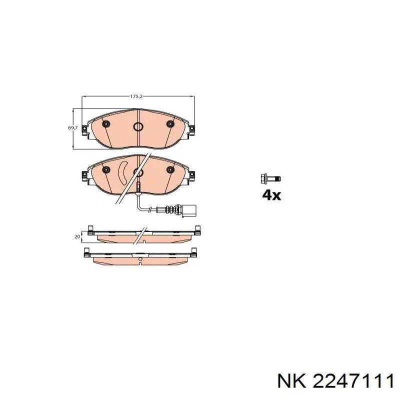 Тормозные колодки NK 2247111