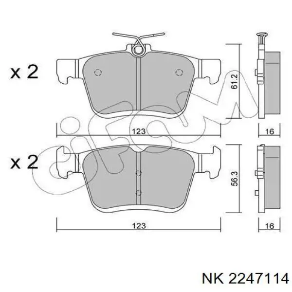 Колодки дисковые  NK 2247114 цена, от 25.30 USD