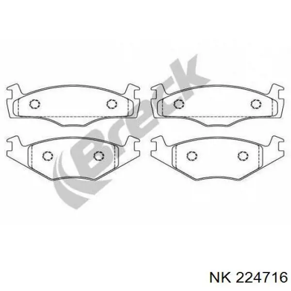 Передние тормозные колодки 224716 NK
