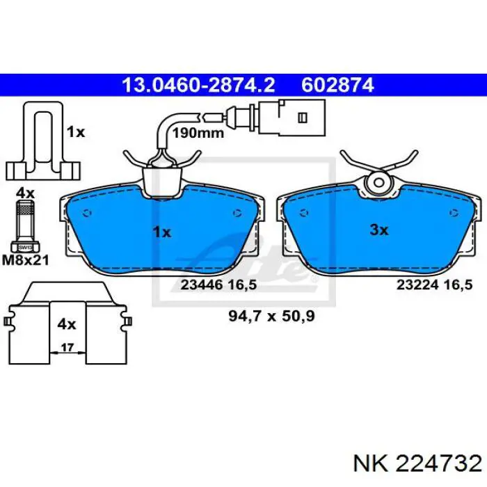 Колодки дисковые  NK 224732 цена, от 16.91 USD