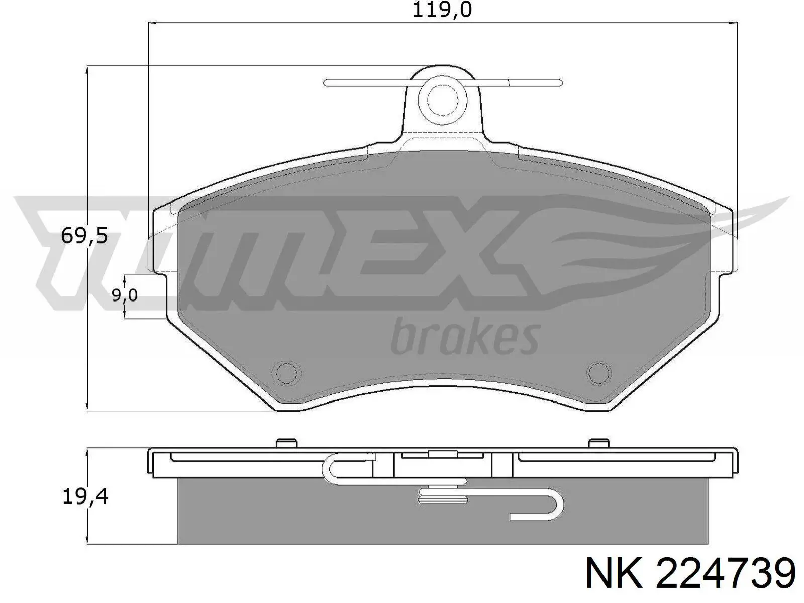 Колодки NK 224739 цена, от 20.13 USD