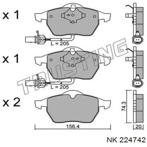Колодки NK 224742 цена, от 21.86 USD