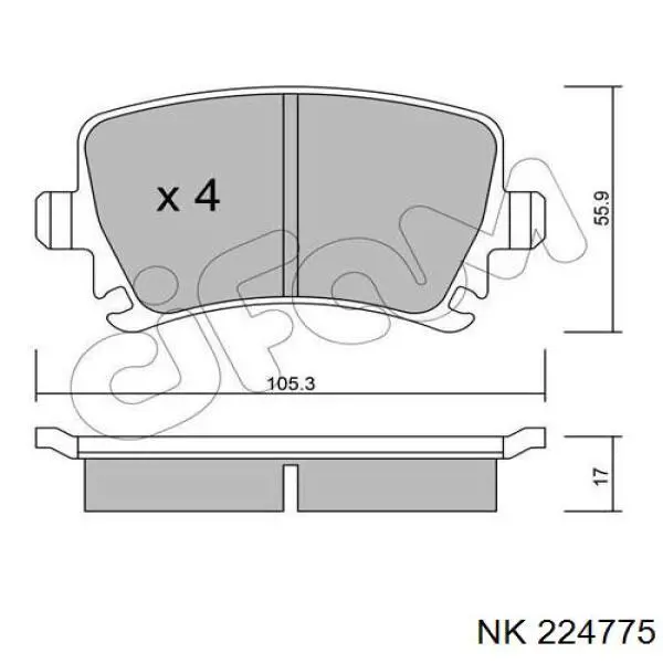 Колодки дисковые  NK 224775 цена, от 21.36 USD