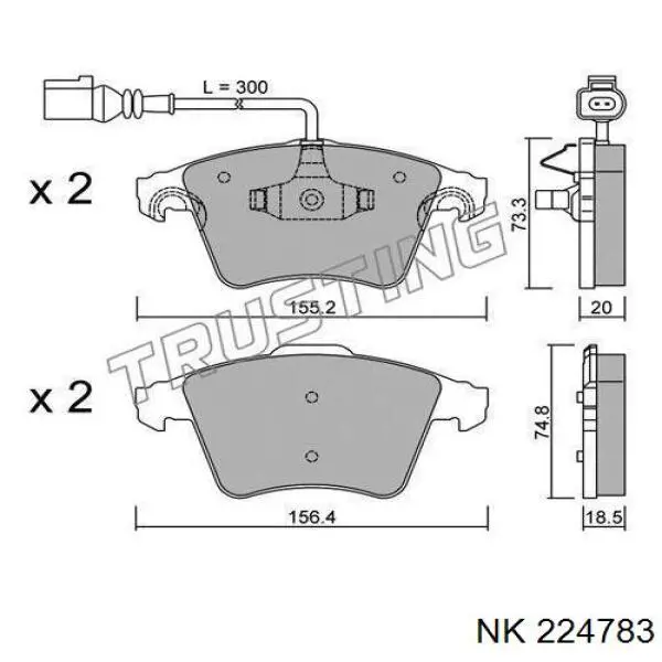 Колодки NK 224783 цена, от 31.17 USD