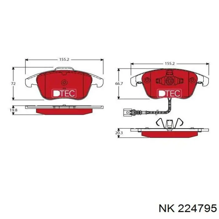 Колодки NK 224795 цена, от 34.62 USD