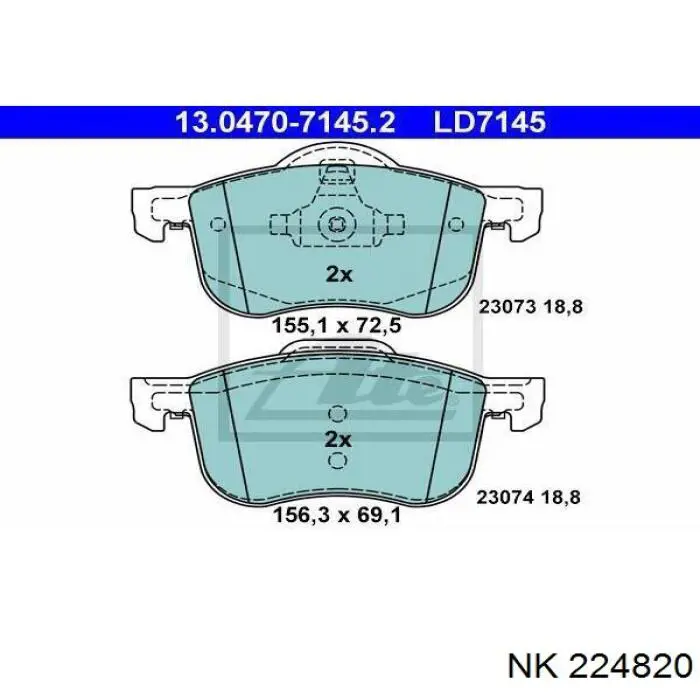 Купить 224820 NK Колодки тормозные