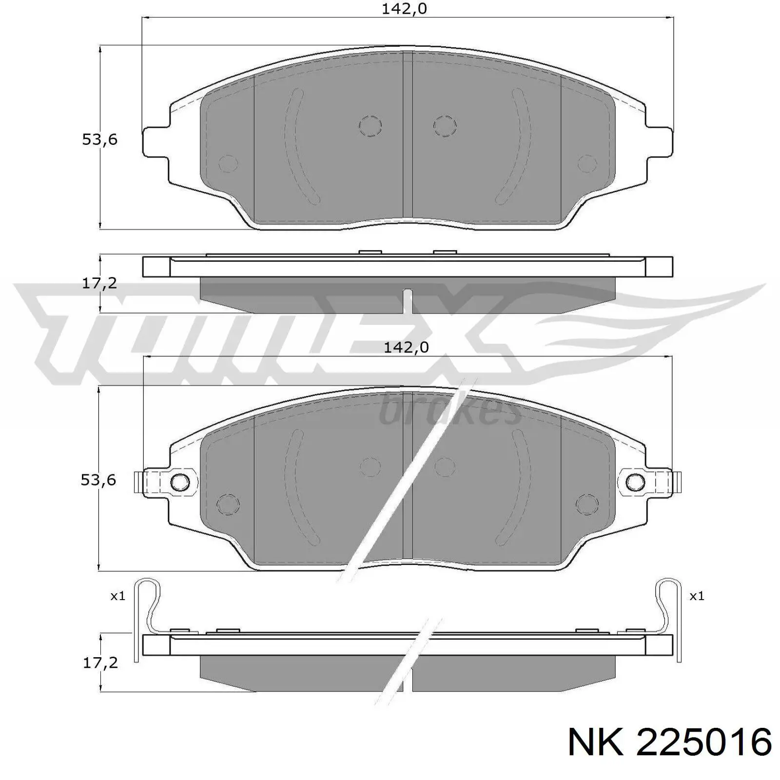 Тормозные колодки NK 225016