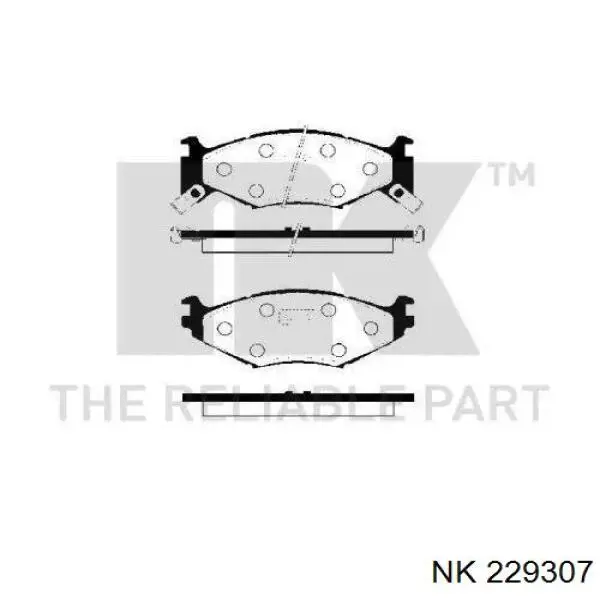 229307 NK колодки тормозные передние дисковые