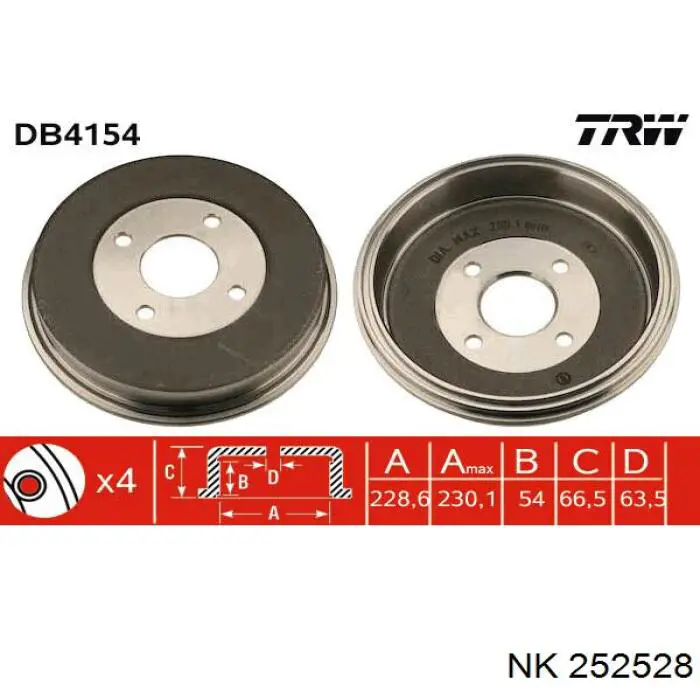 Купить 252528 NK Тормозной барабан