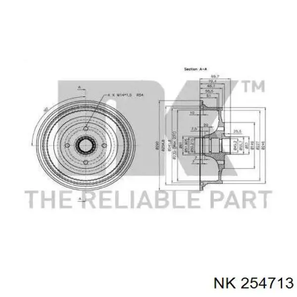 Тормозной барабан 254713 NK