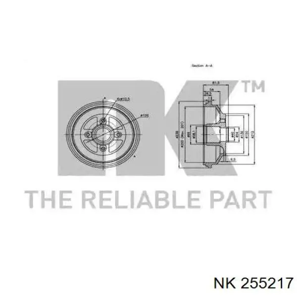 Тормозной барабан 255217 NK