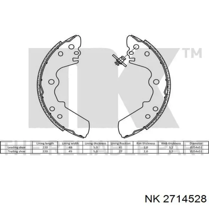 Тормоза рабочие задние ножные и тормозные барабаны NK 2714528 цена, от 21.44 USD