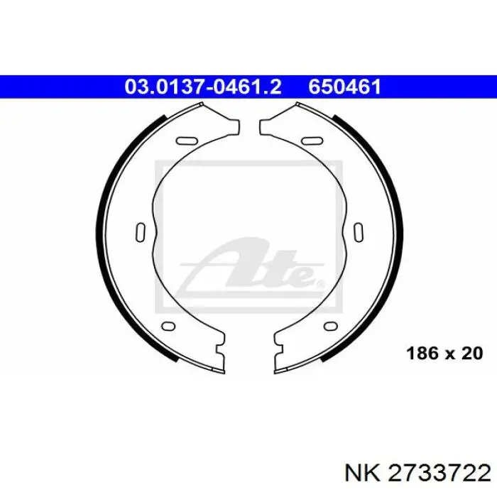Тормозные колодки стояночного тормоза NK 2733722 цена, от 22.87 USD