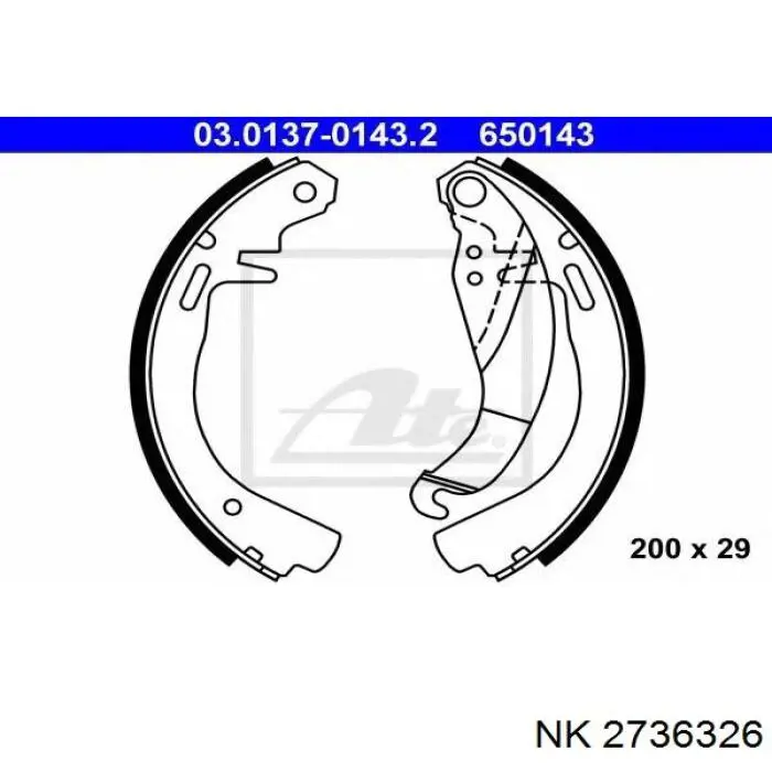 Задние барабанные колодки 2736326 NK