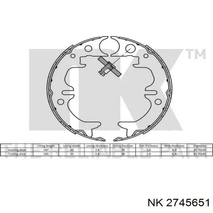 Тормозные колодки стояночного тормоза NK 2745651 цена, от 33.64 USD