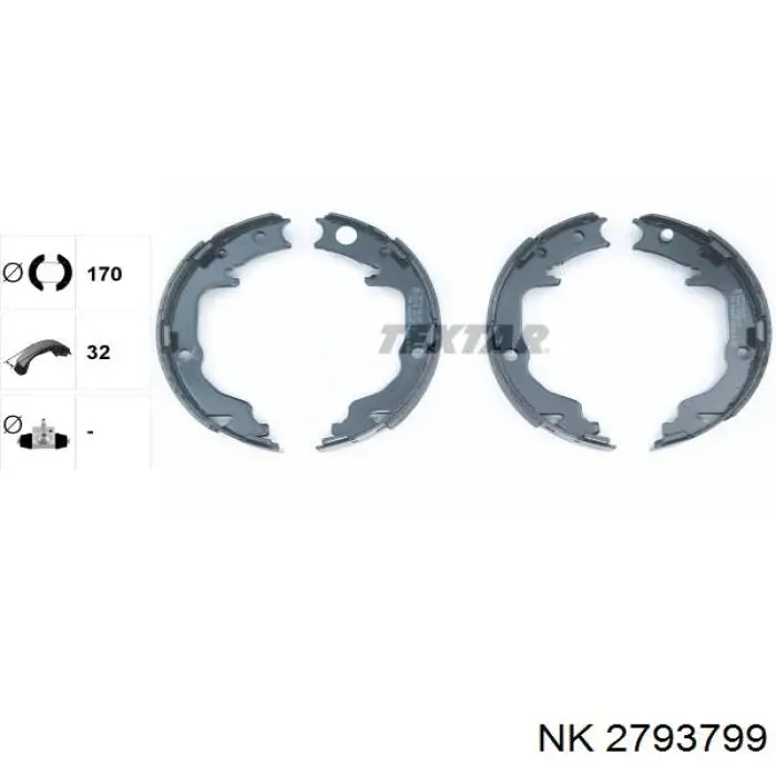 Тормозные колодки стояночного тормоза NK 2793799 цена, от 24.81 USD