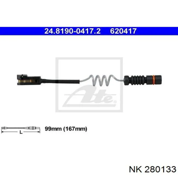 Сигнализатор износ тормозных колодок NK 280133 цена, от 1.85 USD