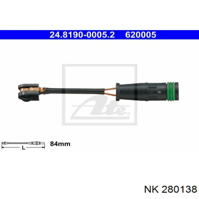 Датчик износа тормозных колодок задний 280138 NK